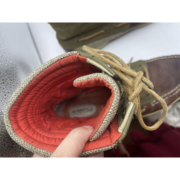 Vintage Sperry Olive and Brown High-Top Athletic Shoes - Picture 10 of 12